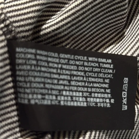 THEORY Striped Cotton Jersey T Shirt Charcoal dress size Large - Picture 12 of 13